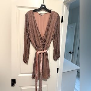 Karina Grimaldi beaded peach dress